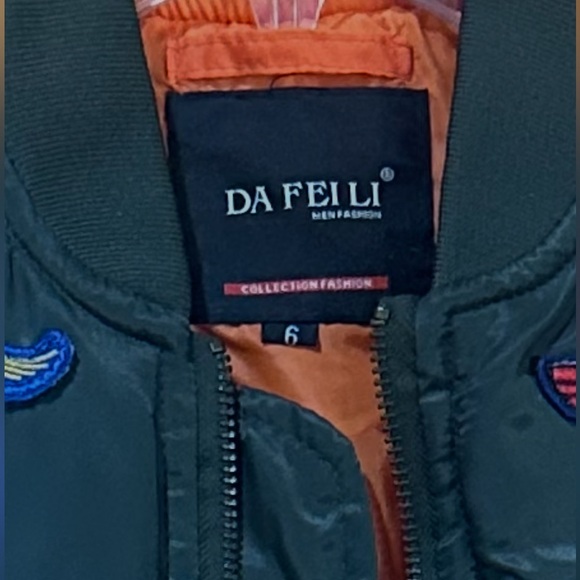 Top Gun Green Jacket Coat Da Fei Li Full-zip MA-1 Bomber Flyer's Kid's Youth 6 - Picture 3 of 12